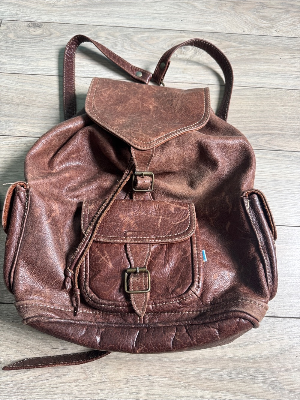 Vintage Brown Leather  Backpack